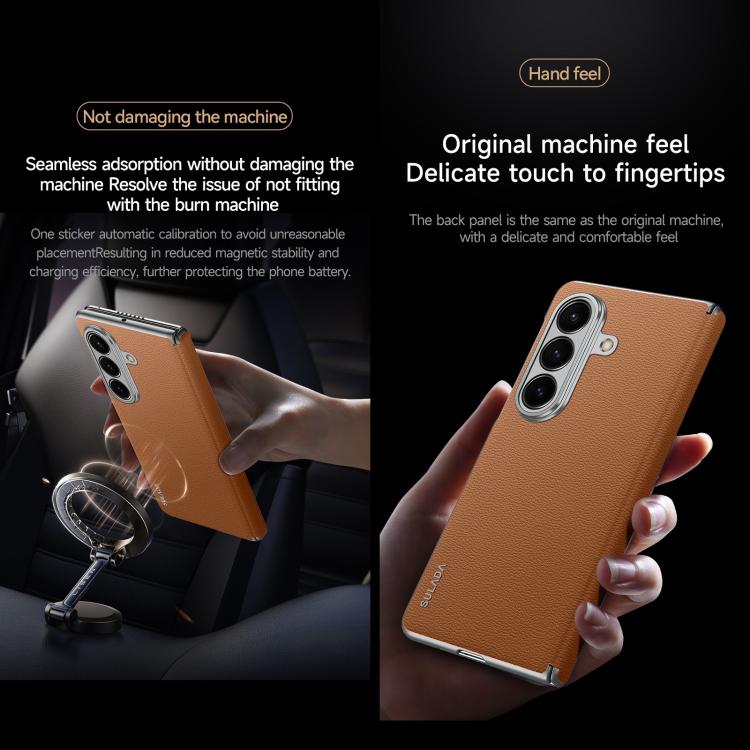 SULADA Frameless Top Layer Cowhide Leather PC Phone Case