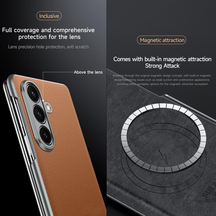 SULADA Frameless Top Layer Cowhide Leather PC Phone Case
