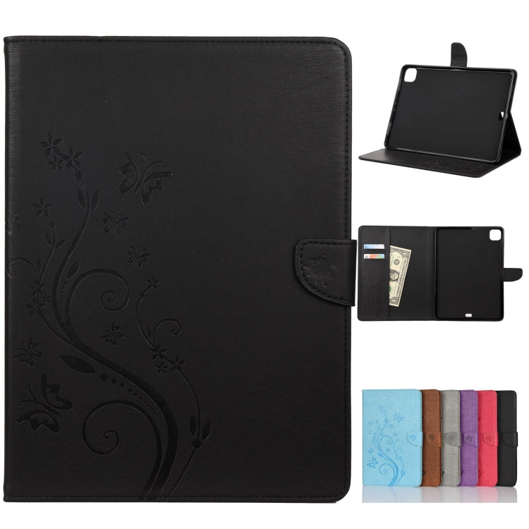 Butterfly Flower Embossing Pattern Horizontal Flip Leather Case with Holder & Card Slots & Wallet, For iPad Pro 11 (2020), For Samsung Galaxy Tab S8+ / Tab S8 Plus /  Tab S7 FE / Tab S7+