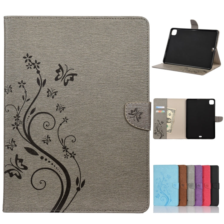 Butterfly Flower Embossing Pattern Horizontal Flip Leather Case with Holder & Card Slots & Wallet, For iPad Pro 11 (2020), For Samsung Galaxy Tab S8+ / Tab S8 Plus /  Tab S7 FE / Tab S7+