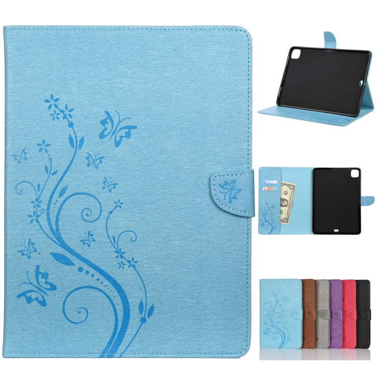 Butterfly Flower Embossing Pattern Horizontal Flip Leather Case with Holder & Card Slots & Wallet, For iPad Pro 11 (2020), For Samsung Galaxy Tab S8+ / Tab S8 Plus /  Tab S7 FE / Tab S7+