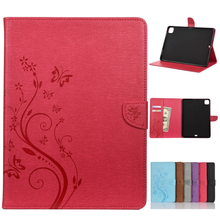 Butterfly Flower Embossing Pattern Horizontal Flip Leather Case with Holder & Card Slots & Wallet, For iPad Pro 11 (2020), For Samsung Galaxy Tab S8+ / Tab S8 Plus /  Tab S7 FE / Tab S7+