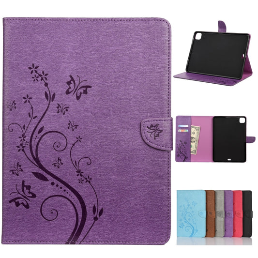 Butterfly Flower Embossing Pattern Horizontal Flip Leather Case with Holder & Card Slots & Wallet, For iPad Pro 11 (2020), For Samsung Galaxy Tab S8+ / Tab S8 Plus /  Tab S7 FE / Tab S7+