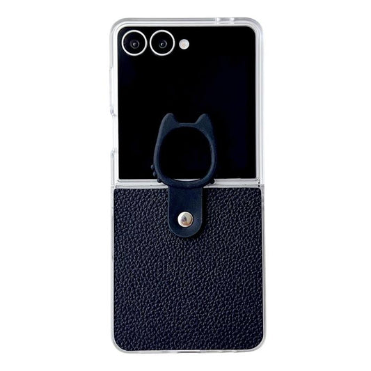 Transparent Frame Jelly PU + PC Phone Case with Ring Holder