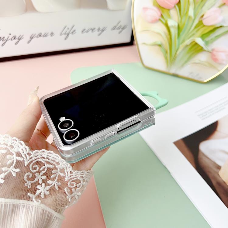 Transparent Frame Jelly PU + PC Phone Case with Ring Holder