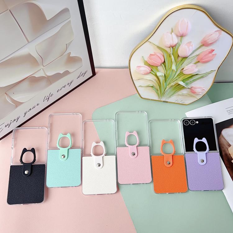 Transparent Frame Jelly PU + PC Phone Case with Ring Holder