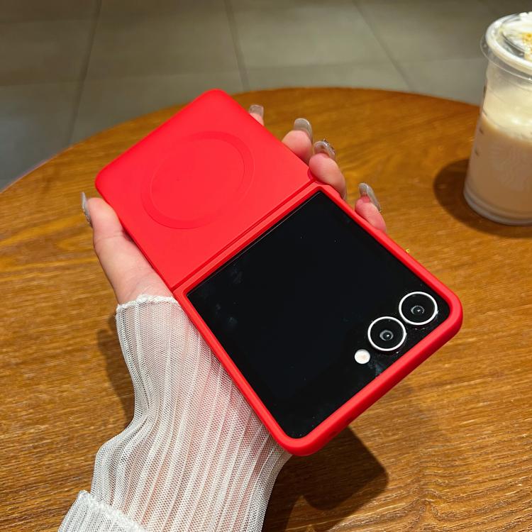 Solid Color Liquid Silicone MagSafe Magnetic Phone Case