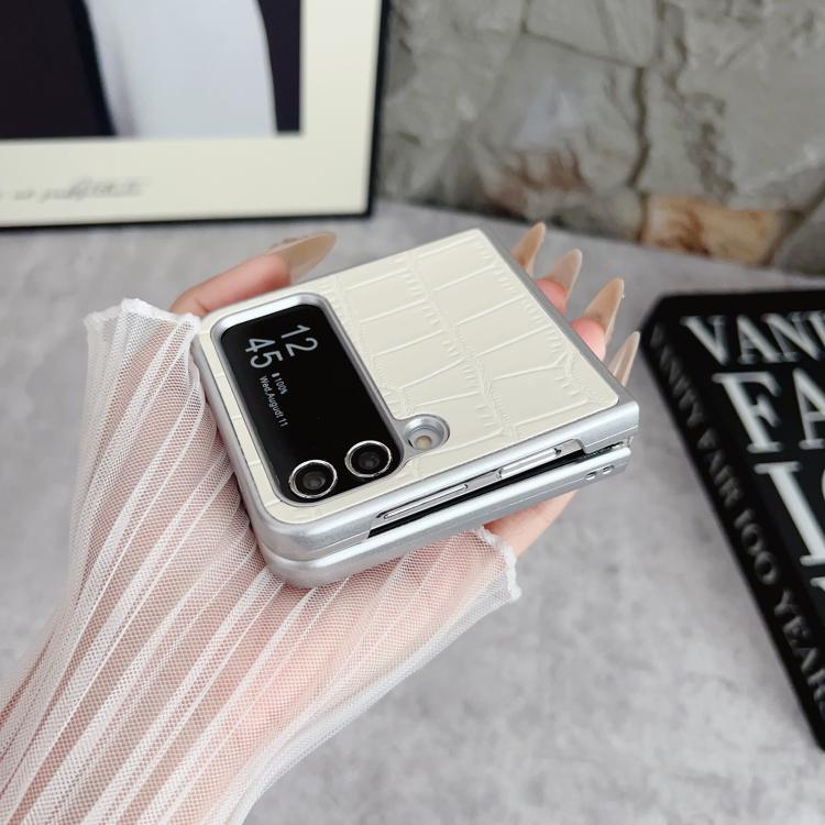 Silver Edge Crocodile Pattern Foldable Phone Case