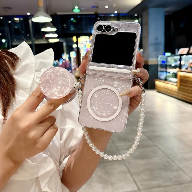 Axis Pearlescent Shell Texture MagSafe Phone Case with Bracelet