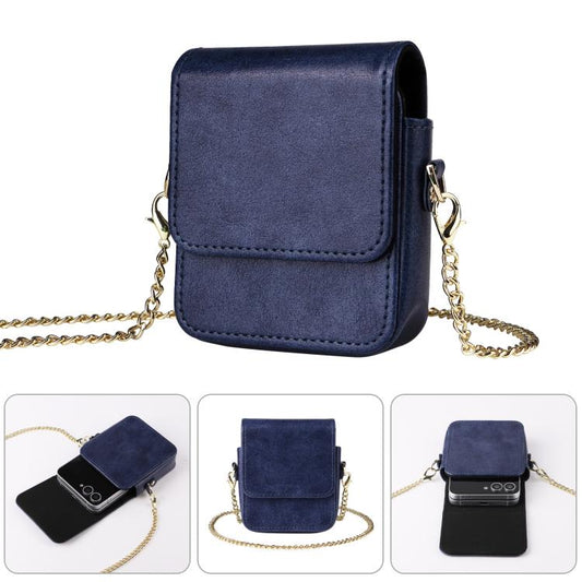 Mini Long Shoulder Chain Crossbody Folding Magnetic Leather Phone Bag