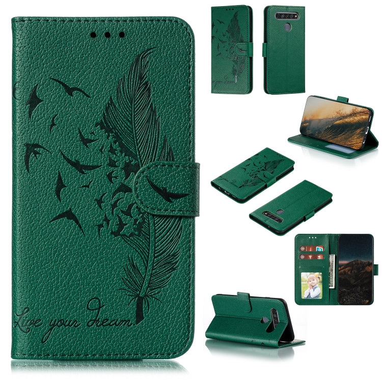 Feather Pattern Litchi Texture Horizontal Flip Leather Case with Wallet & Holder & Card Slots, For LG K41S / K51S, For LG K61, For Motorola Moto Edge Plus, For Huawei Enjoy 20, For Motorola Moto G Stylus, For Google Pixel 5