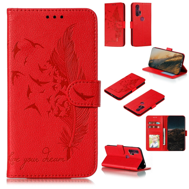 Feather Pattern Litchi Texture Horizontal Flip Leather Case with Wallet & Holder & Card Slots, For LG K41S / K51S, For LG K61, For Motorola Moto Edge Plus, For Huawei Enjoy 20, For Motorola Moto G Stylus, For Google Pixel 5