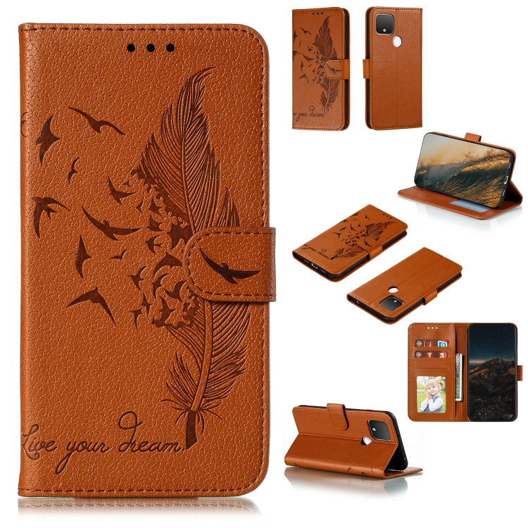 Feather Pattern Litchi Texture Horizontal Flip Leather Case with Wallet & Holder & Card Slots, For Google Pixel 5, For Motorola Moto G5 Plus 5G, For Google Pixel 5 XL, For Motorola Moto G Power