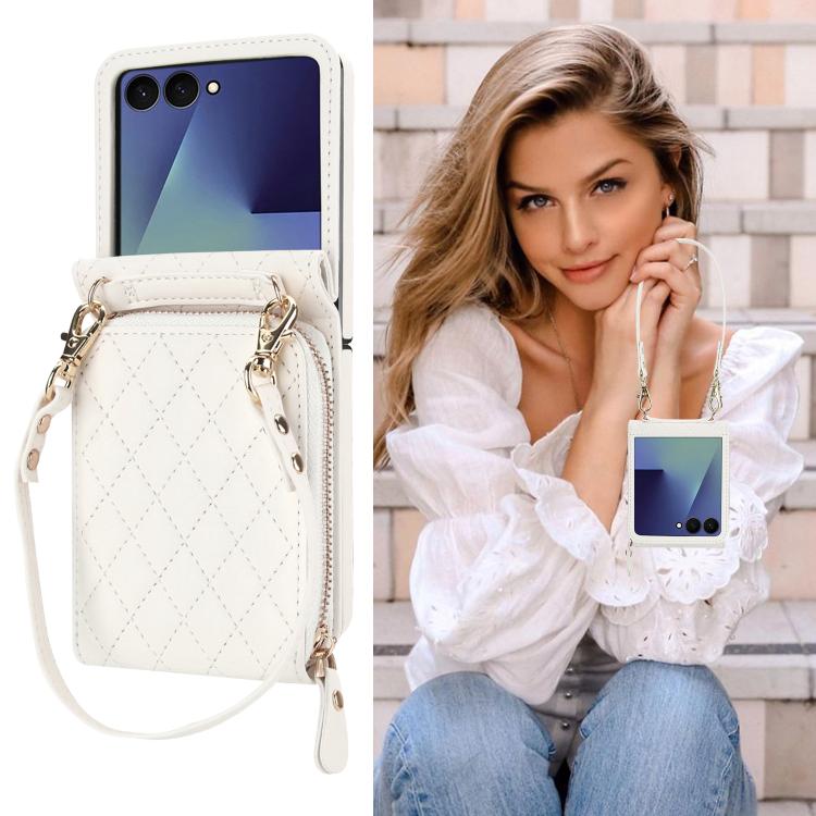 Large Zipper Card Slot Leather Phone Case with Crossbody Strap