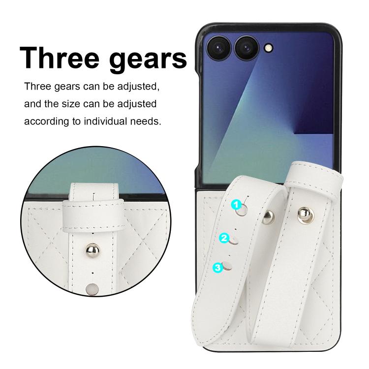 Rhombic Texture Wristband PU Phone Case