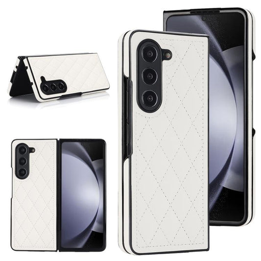 Rhombic Fold Leather Phone Case