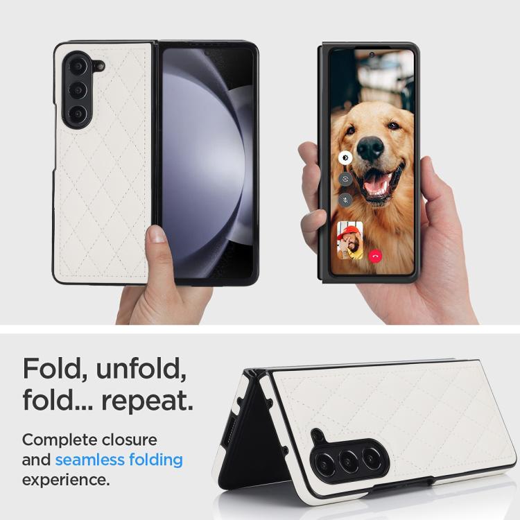 Rhombic Fold Leather Phone Case