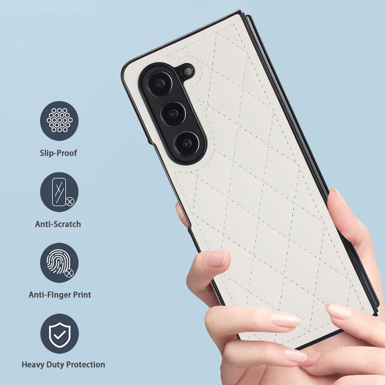 Rhombic Fold Leather Phone Case
