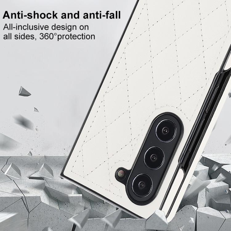 Rhombic Fold Leather Phone Case