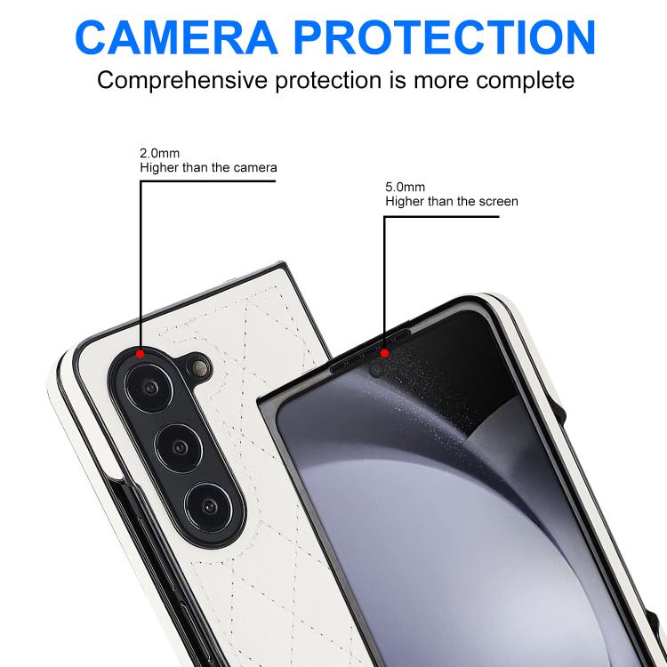 Rhombic Fold Leather Phone Case