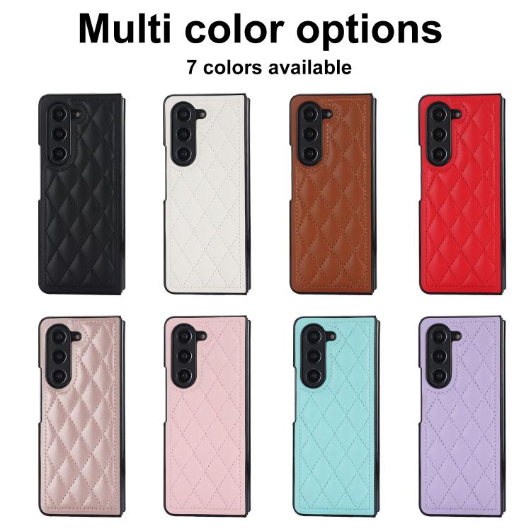 Rhombic Fold Leather Phone Case