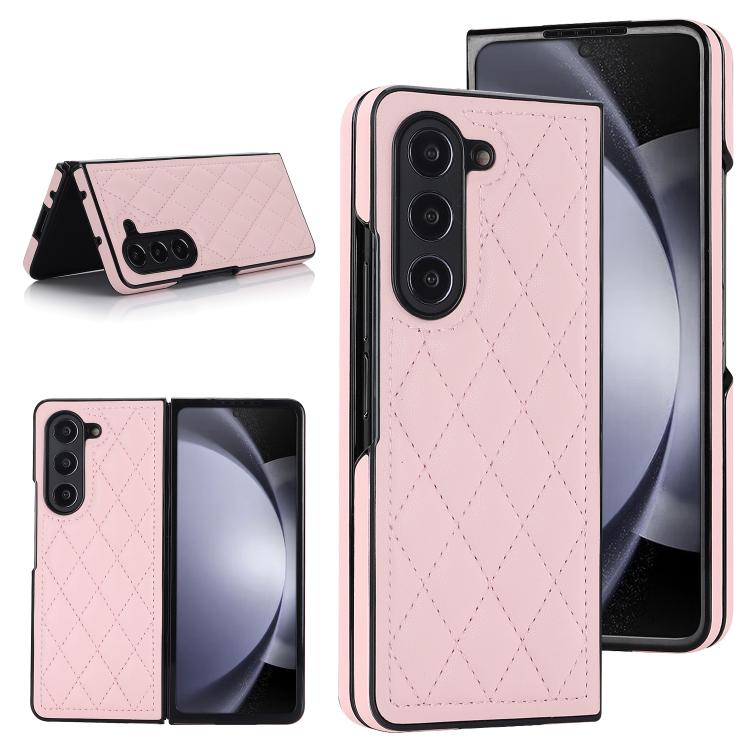 Rhombic Fold Leather Phone Case