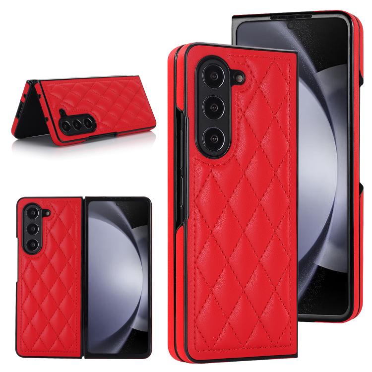 Rhombic Fold Leather Phone Case
