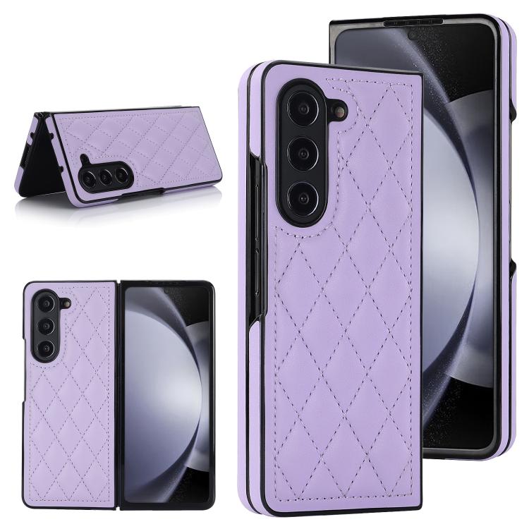 Rhombic Fold Leather Phone Case