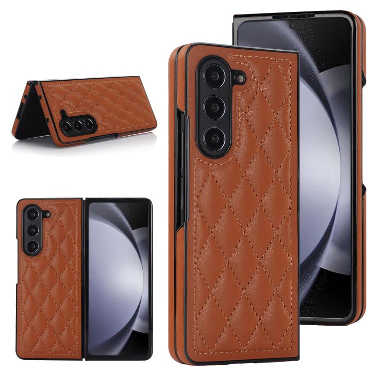 Rhombic Fold Leather Phone Case