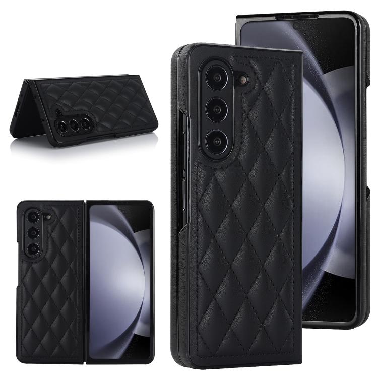 Rhombic Fold Leather Phone Case