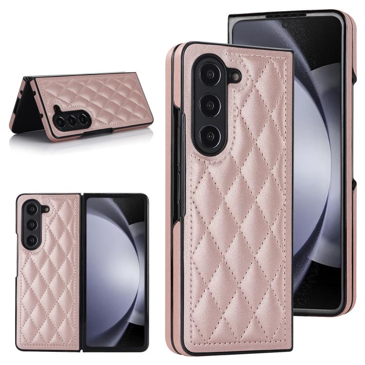Rhombic Fold Leather Phone Case