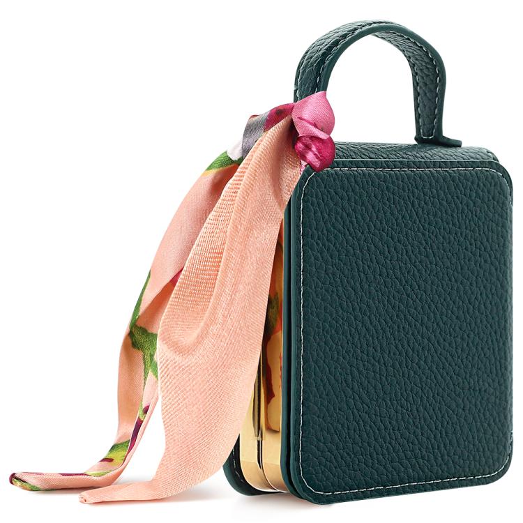 Litchi Pattern Makeup Mirror PU Phone Case with Silk Scarf