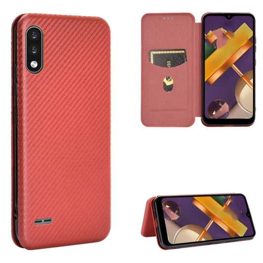 Carbon Fiber Texture Magnetic Horizontal Flip TPU + PC + PU Leather Case with Card Slot, For LG K22, For OPPO F17 Pro / A93 / Reno4 Lite, For Fujitsu F-42A / F-01L, For Motorola Moto G9 Plus