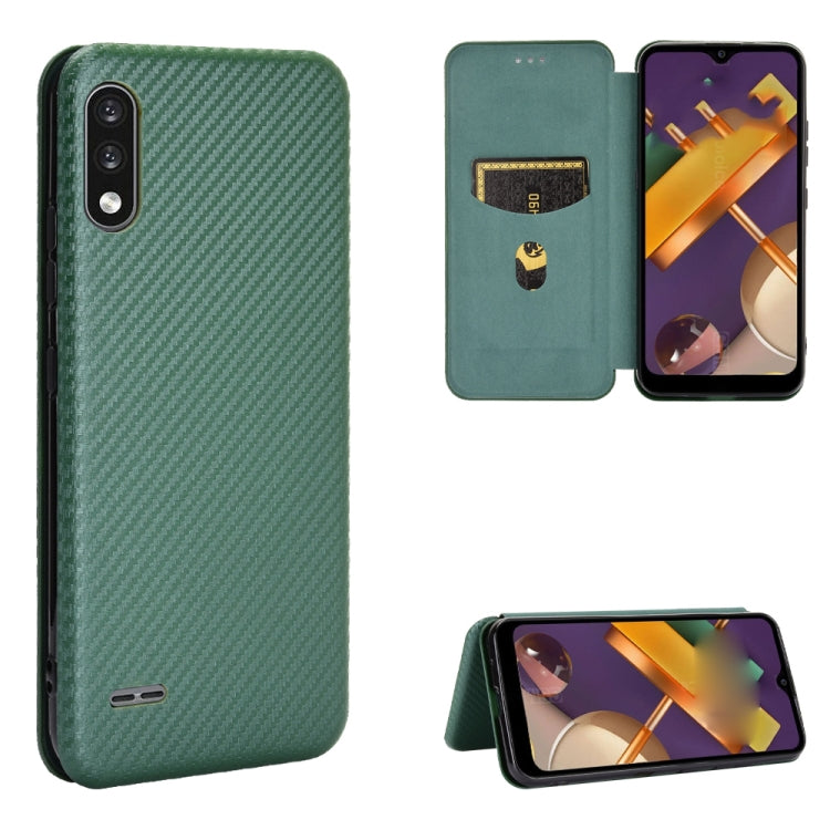 Carbon Fiber Texture Magnetic Horizontal Flip TPU + PC + PU Leather Case with Card Slot, For LG K22, For OPPO F17 Pro / A93 / Reno4 Lite, For Fujitsu F-42A / F-01L, For Motorola Moto G9 Plus