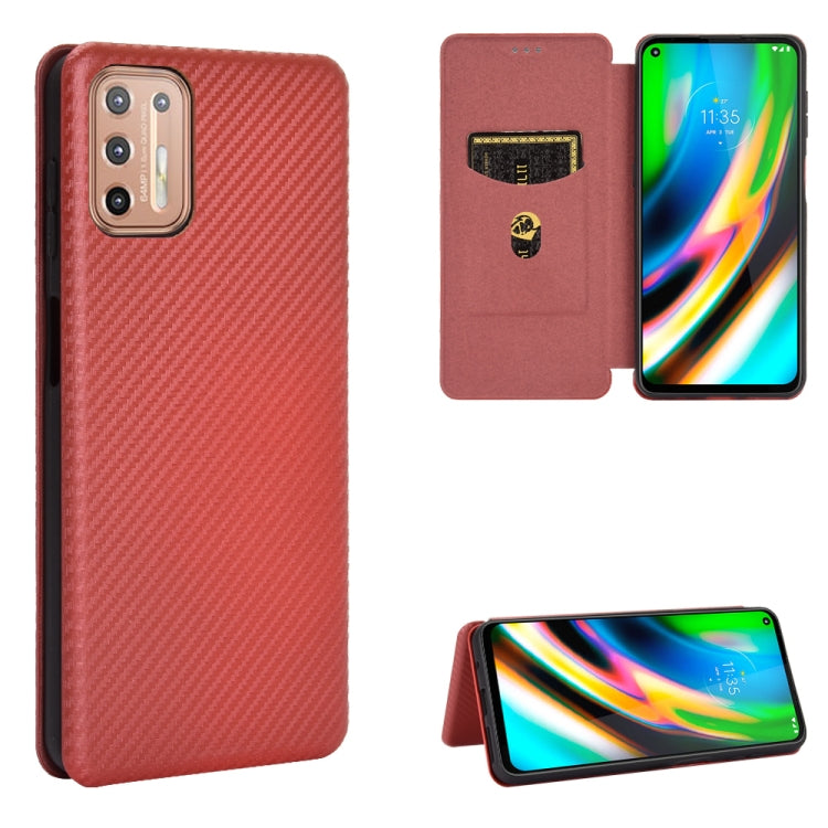 Carbon Fiber Texture Magnetic Horizontal Flip TPU + PC + PU Leather Case with Card Slot, For LG K22, For OPPO F17 Pro / A93 / Reno4 Lite, For Fujitsu F-42A / F-01L, For Motorola Moto G9 Plus