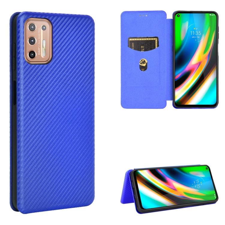 Carbon Fiber Texture Magnetic Horizontal Flip TPU + PC + PU Leather Case with Card Slot, For LG K22, For OPPO F17 Pro / A93 / Reno4 Lite, For Fujitsu F-42A / F-01L, For Motorola Moto G9 Plus