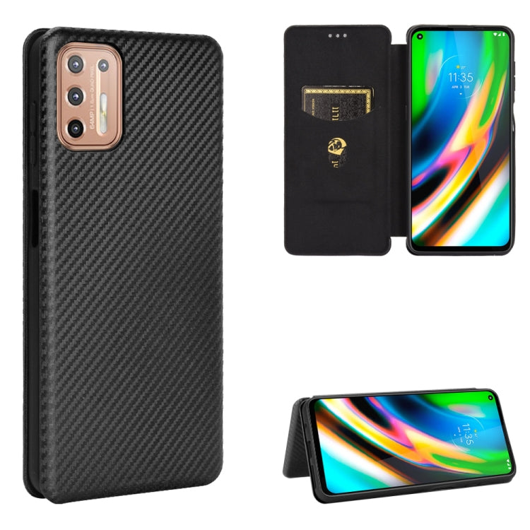 Carbon Fiber Texture Magnetic Horizontal Flip TPU + PC + PU Leather Case with Card Slot, For LG K22, For OPPO F17 Pro / A93 / Reno4 Lite, For Fujitsu F-42A / F-01L, For Motorola Moto G9 Plus