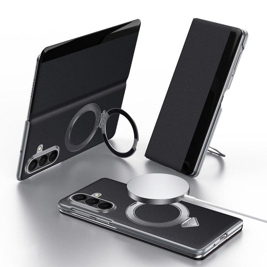 SULADA Smart View Window MagSafe Magnetic Holder Leather Phone Case