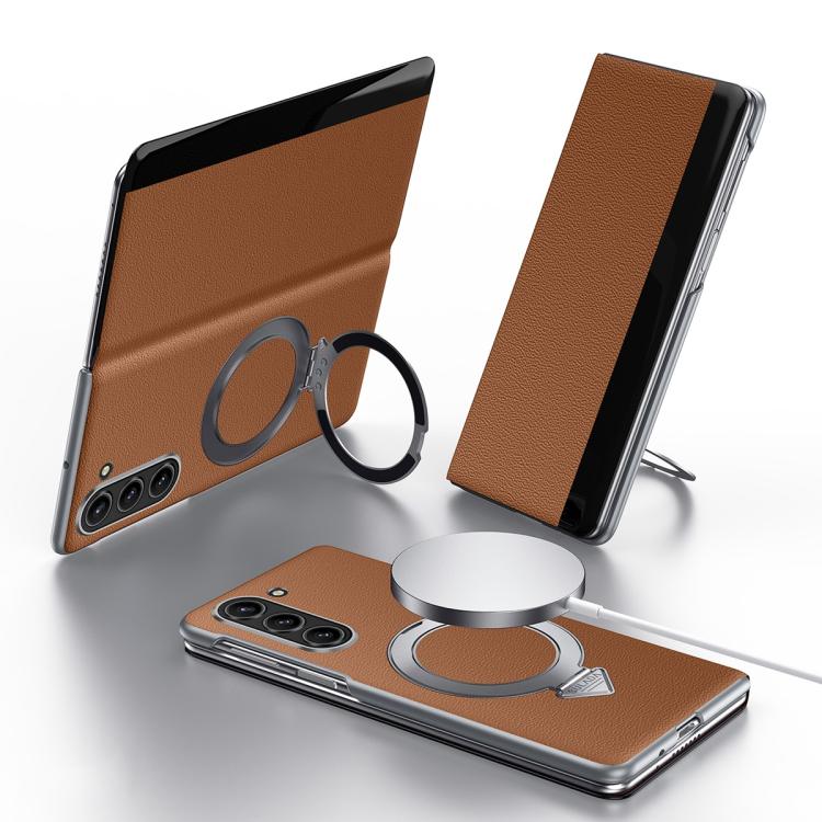 SULADA Smart View Window MagSafe Magnetic Holder Leather Phone Case
