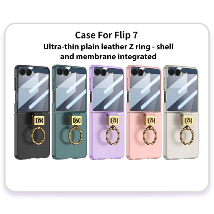 GKK Integrated Ultra-thin Plain Leather Phone Case with Z Ring