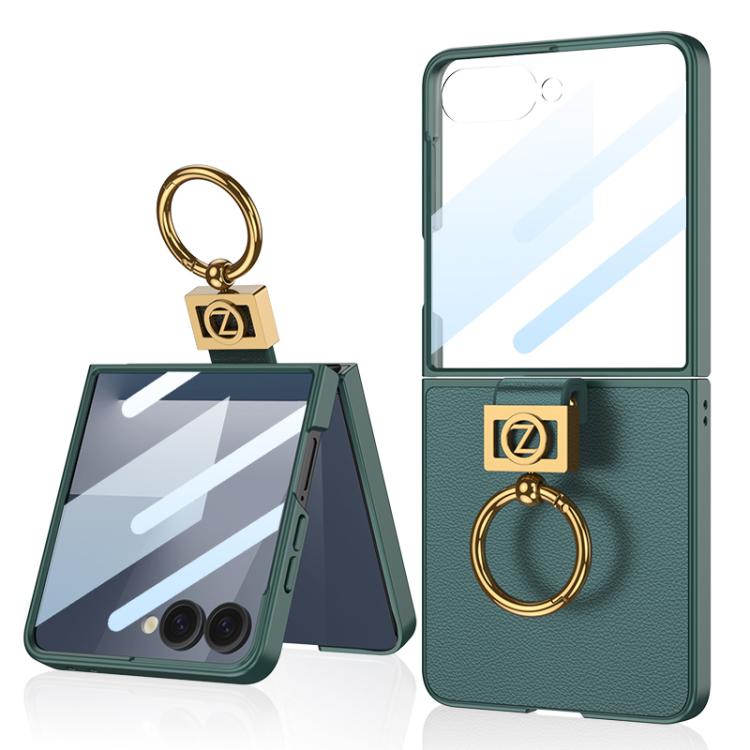 GKK Integrated Ultra-thin Plain Leather Phone Case with Z Ring