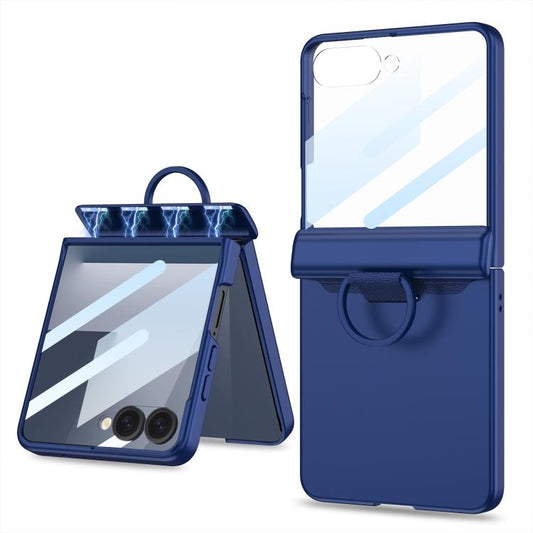 GKK Integrated Magnetic Folding Full Cover Phone Case with D-Cross Ring