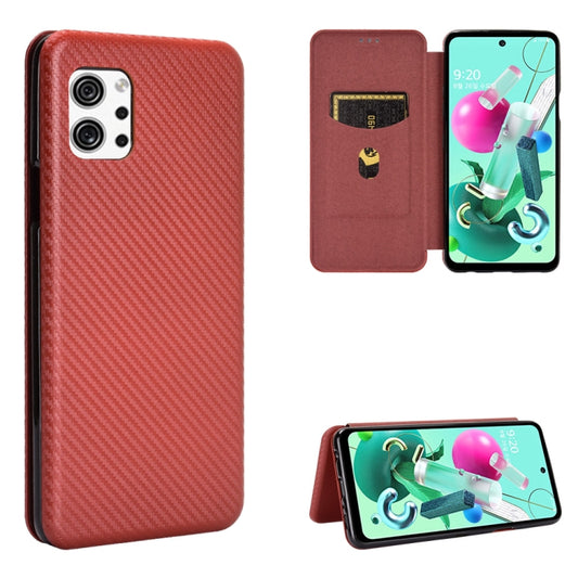 Carbon Fiber Texture Magnetic Horizontal Flip TPU + PC + PU Leather Case with Card Slot, For LG Q92 5G, For OPPO F17 / A73 (2020), For OPPO Realme Narzo 20 / Realme C12, For Alcatel 1SE 2020