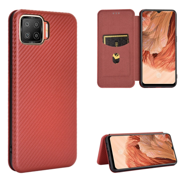 Carbon Fiber Texture Magnetic Horizontal Flip TPU + PC + PU Leather Case with Card Slot, For LG Q92 5G, For OPPO F17 / A73 (2020), For OPPO Realme Narzo 20 / Realme C12, For Alcatel 1SE 2020