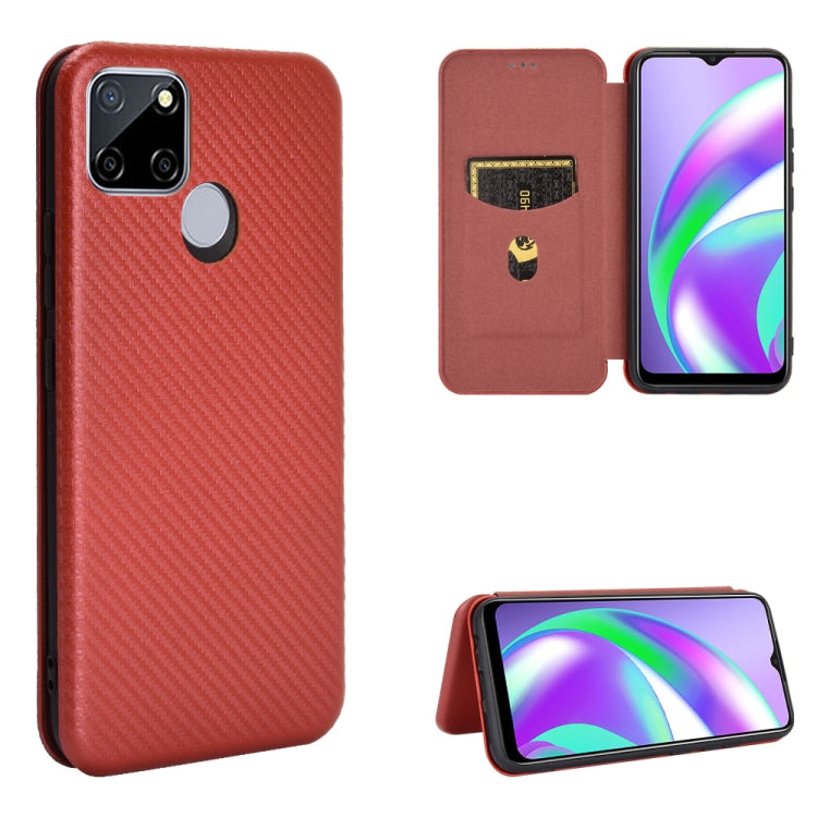 Carbon Fiber Texture Magnetic Horizontal Flip TPU + PC + PU Leather Case with Card Slot, For LG Q92 5G, For OPPO F17 / A73 (2020), For OPPO Realme Narzo 20 / Realme C12, For Alcatel 1SE 2020