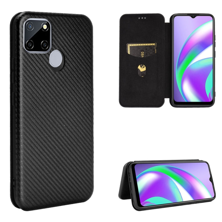 Carbon Fiber Texture Magnetic Horizontal Flip TPU + PC + PU Leather Case with Card Slot, For LG Q92 5G, For OPPO F17 / A73 (2020), For OPPO Realme Narzo 20 / Realme C12, For Alcatel 1SE 2020