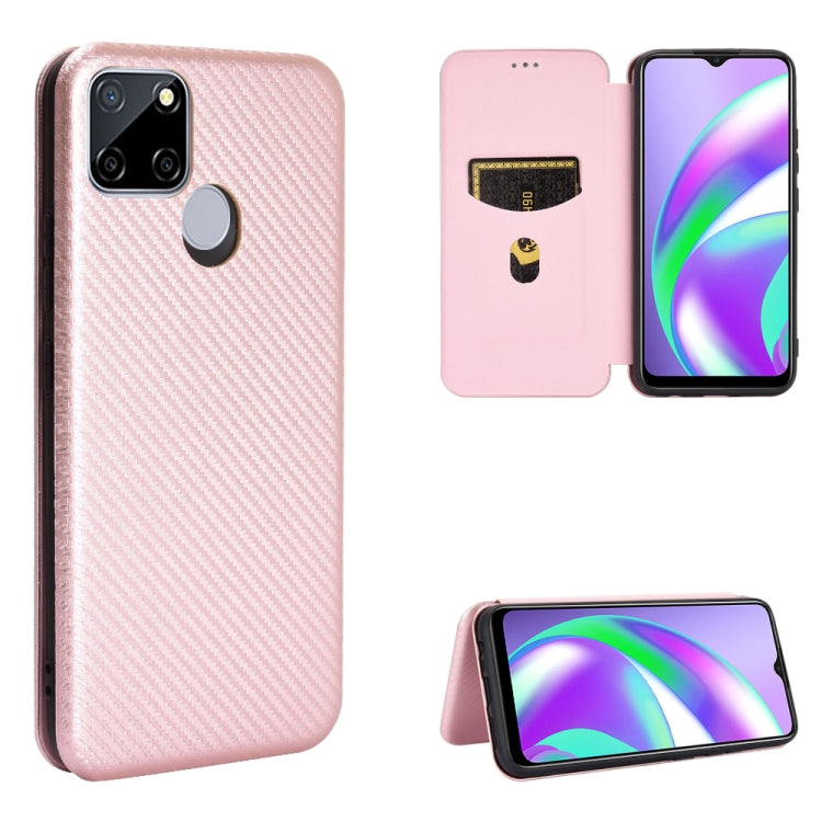 Carbon Fiber Texture Magnetic Horizontal Flip TPU + PC + PU Leather Case with Card Slot, For LG Q92 5G, For OPPO F17 / A73 (2020), For OPPO Realme Narzo 20 / Realme C12, For Alcatel 1SE 2020