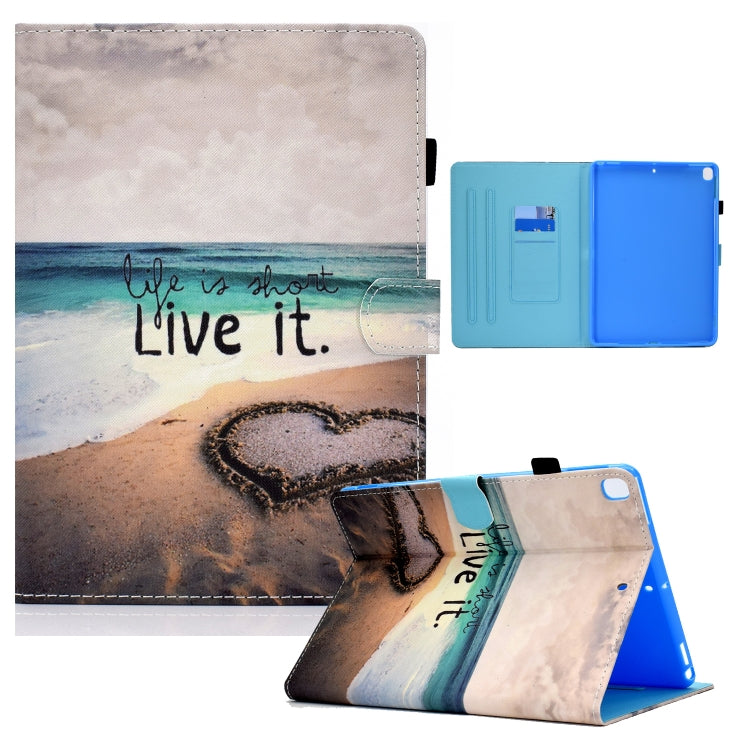 Colored Drawing Horizontal Flip Leather Case with Holder & Card Slots & Sleep / Wake-up Function, For iPad mini 5 / 4 / 3 / 2 / 1, For iPad 10.2 2021 / 2020 / 2019 / iPad Air 10.5 (2019), For iPad Pro 11 inch (2020) / (2018) / iPad Air 4 10.9 inch (2020)