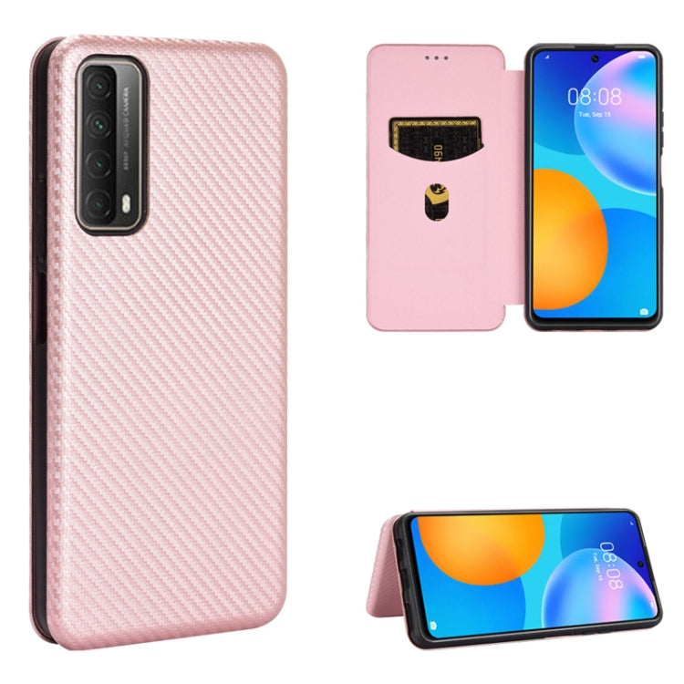 Carbon Fiber Texture Magnetic Horizontal Flip TPU + PC + PU Leather Case with Card Slot, For LG K42, For OPPO Realme V5 / Realme Q2, For Wiko View5 Plus, For Huawei P Smart 2021 / Y7A, For Xiaomi Mi 10T Lite