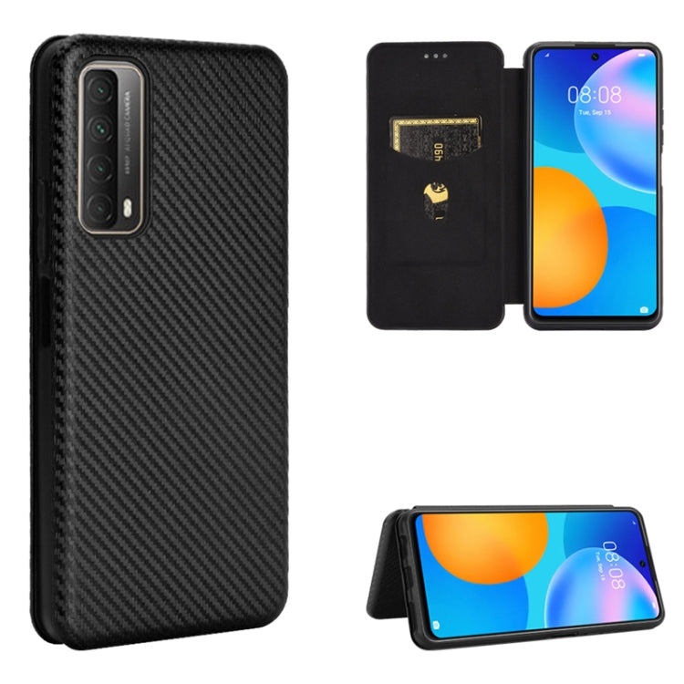 Carbon Fiber Texture Magnetic Horizontal Flip TPU + PC + PU Leather Case with Card Slot, For LG K42, For OPPO Realme V5 / Realme Q2, For Wiko View5 Plus, For Huawei P Smart 2021 / Y7A, For Xiaomi Mi 10T Lite